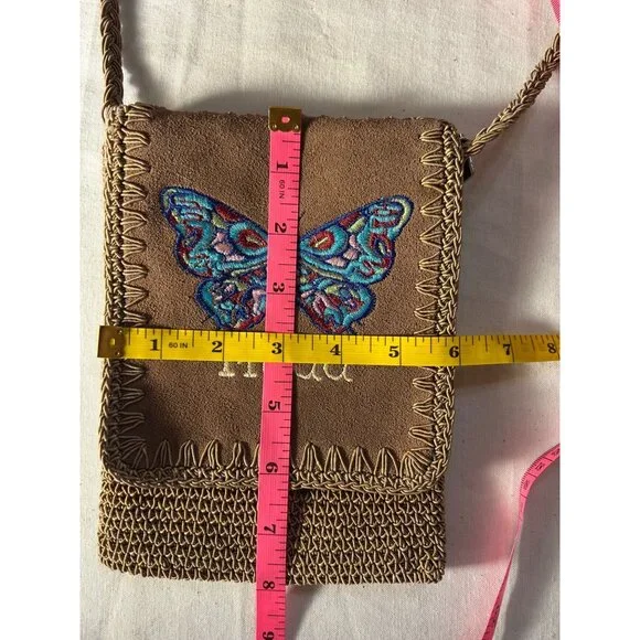 Y2K Mudd Crossbody Crochet Embroidered Butterfly Boho Fairy Festival - Picture 4 of 8